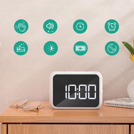 Cestovní digitální budík s duálním alarmem