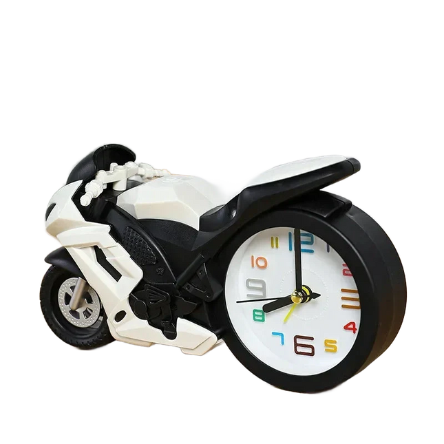 Chlapecký budík ve tvaru závodní motorky