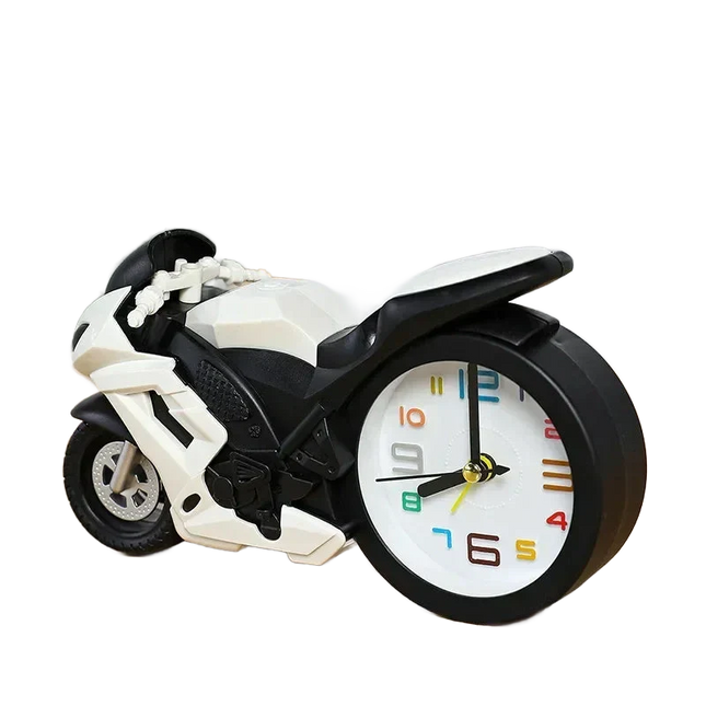 Chlapecký budík ve tvaru závodní motorky