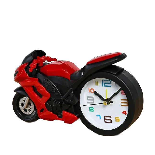 Chlapecký budík ve tvaru závodní motorky