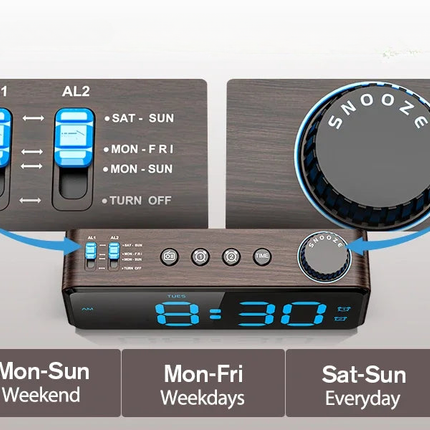 Digitální radiobudík s napájením ze sítě