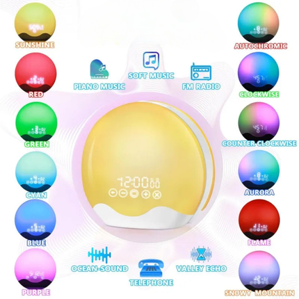 Barevný světelný budík s LED podsvícením