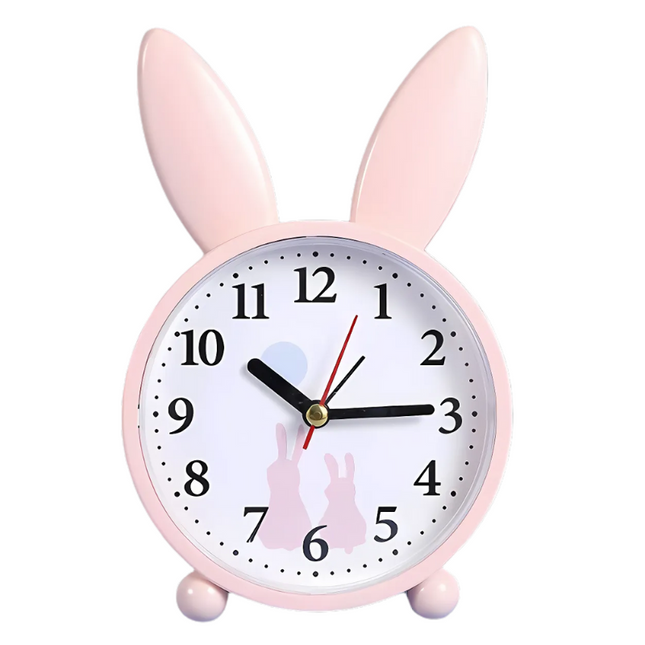Dětský analogový budík s motivem zajíčka