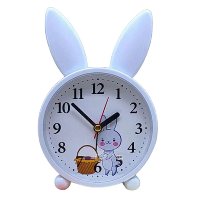 Dětský analogový budík s motivem zajíčka