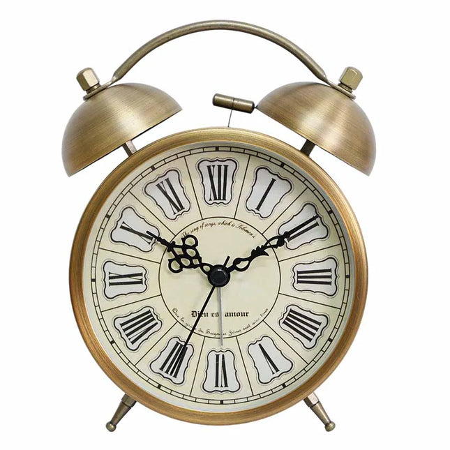 Retro budík na baterie se zvonky