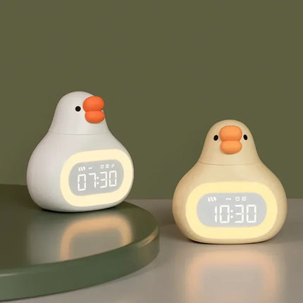 Dětský budík kachna s nočním světlem