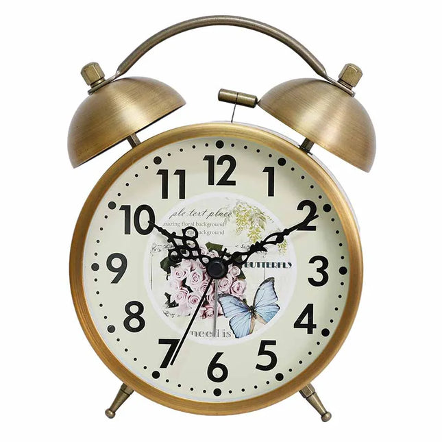 Retro budík na baterie se zvonky