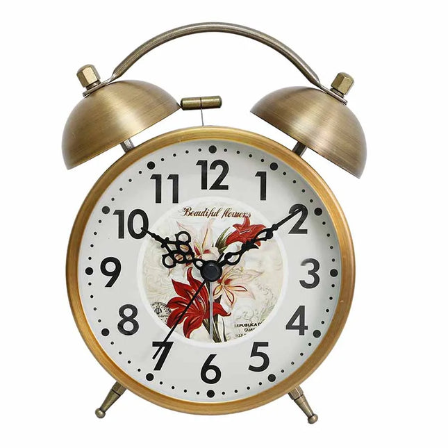 Retro budík na baterie se zvonky