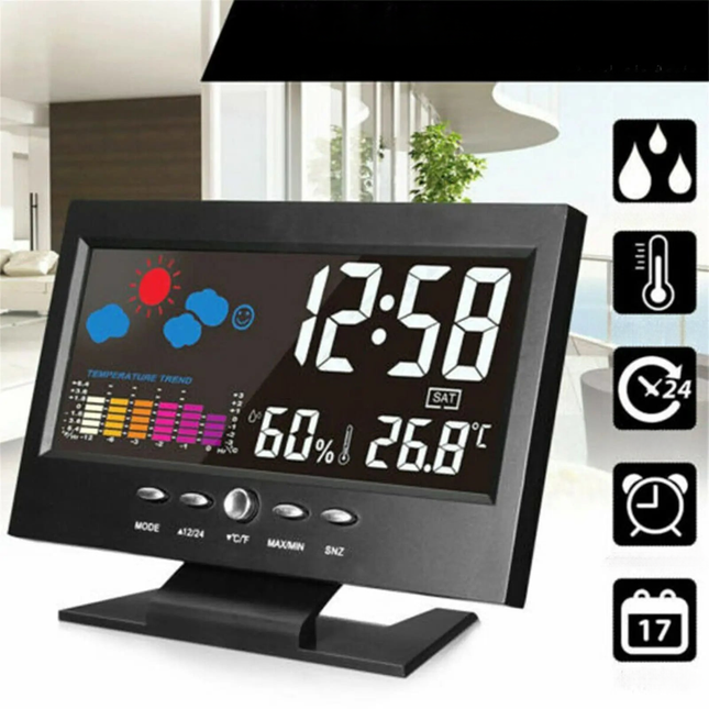 Digitální budík s kalendářem a teploměrem