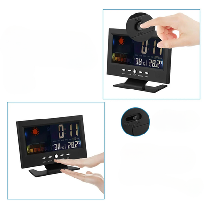 Digitální budík s kalendářem a teploměrem