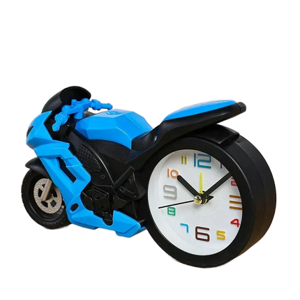 Chlapecký budík ve tvaru závodní motorky