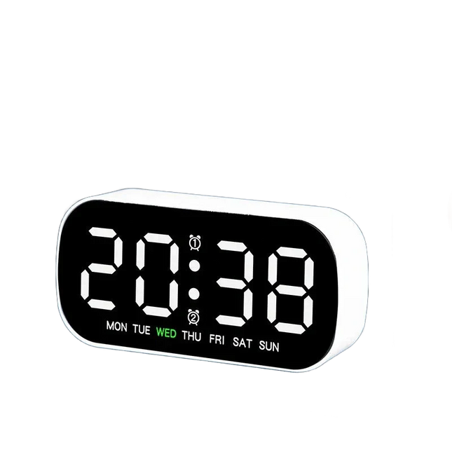 Malý elegantní digitální budík s datem