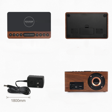 Dřevěný radiobudík s indukčním nabíjením