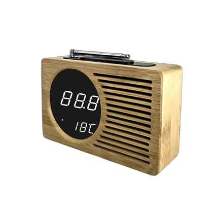 Dřevěný radiobudík v retro designu