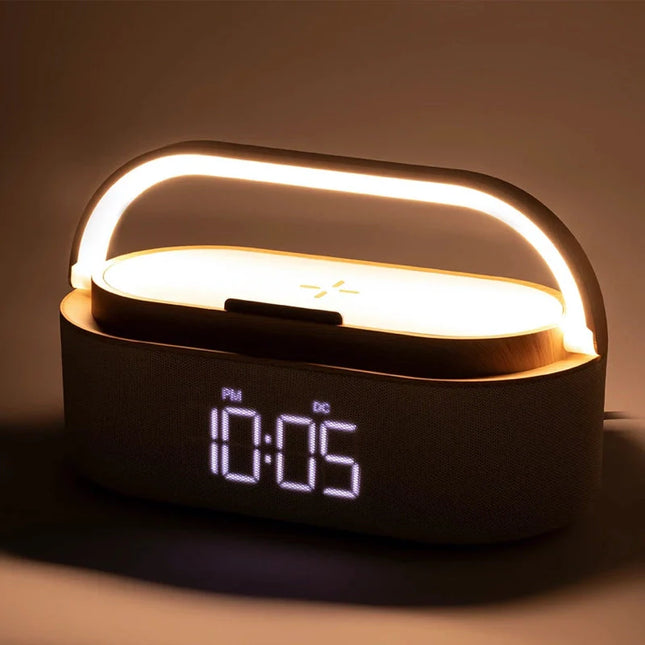 Radiobudík s lampou a bezdrátovou nabíječkou
