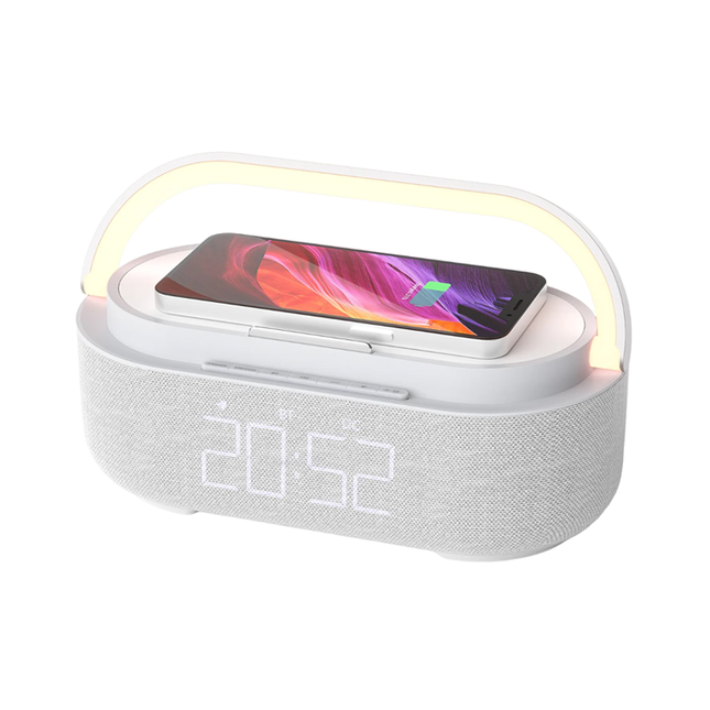 Radiobudík s lampou a bezdrátovou nabíječkou