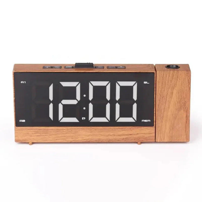 Radiobudík s projektorem v designu dřeva