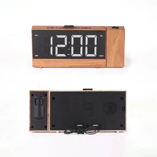 Radiobudík s projektorem v designu dřeva