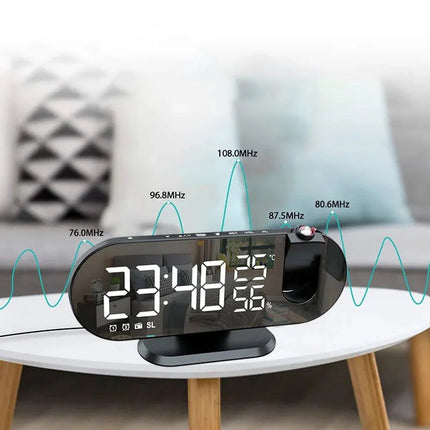 Zrcadlový radiobudík s projekcí na strop