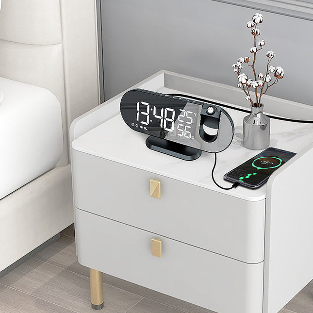 Zrcadlový radiobudík s projekcí na strop