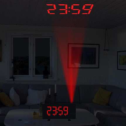 Radiobudík s červenou projekcí času