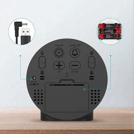 Kulatý LED budík s velkými číslicemi