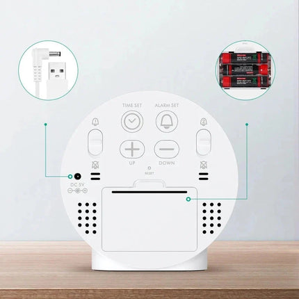 Kulatý LED budík s velkými číslicemi