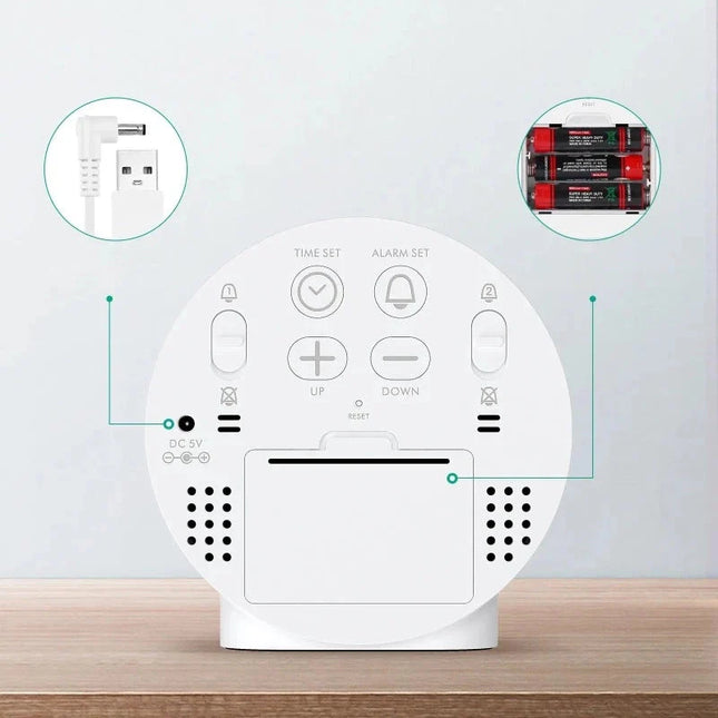 Kulatý LED budík s velkými číslicemi