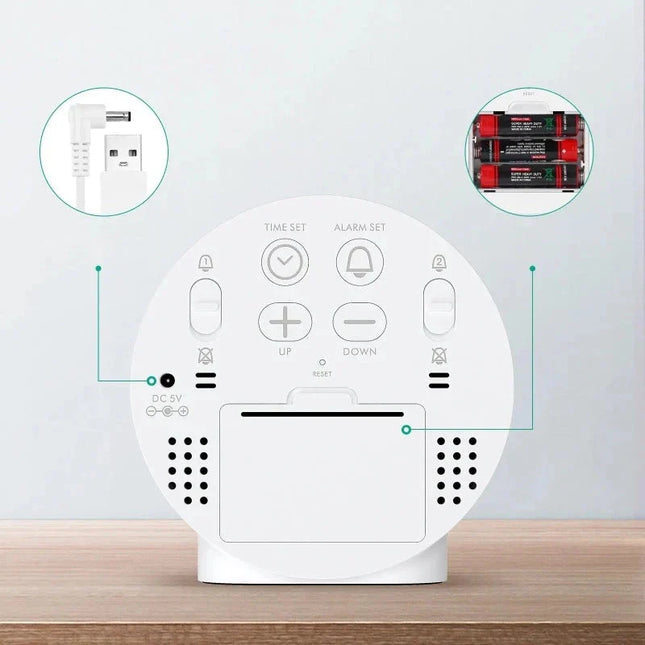 Kulatý LED budík s velkými číslicemi