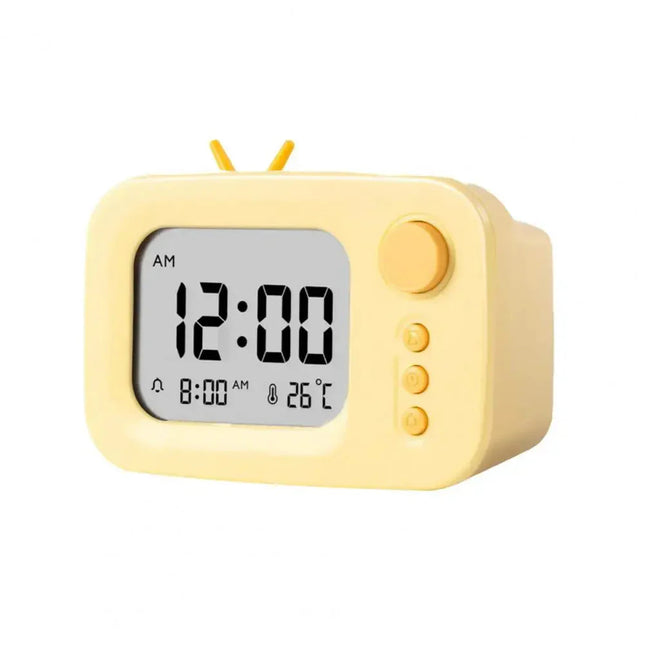 Designový digitální budík ve tvaru televize