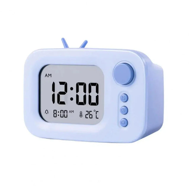 Designový digitální budík ve tvaru televize