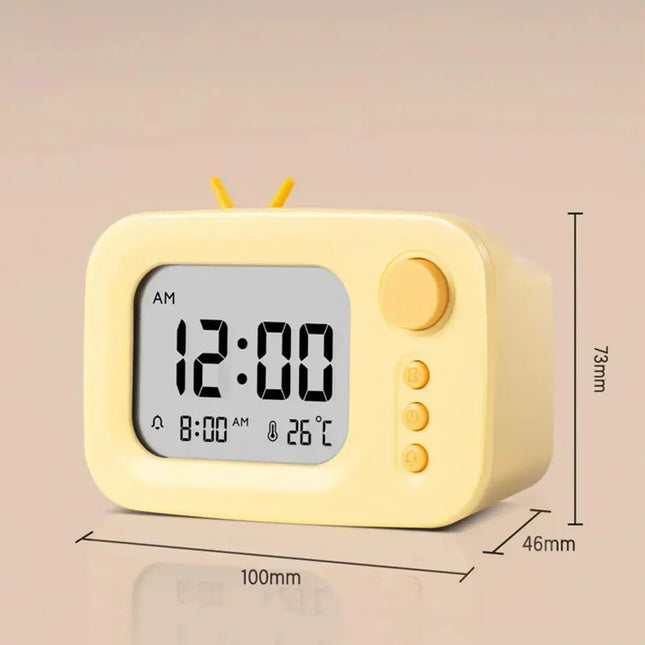 Designový digitální budík ve tvaru televize