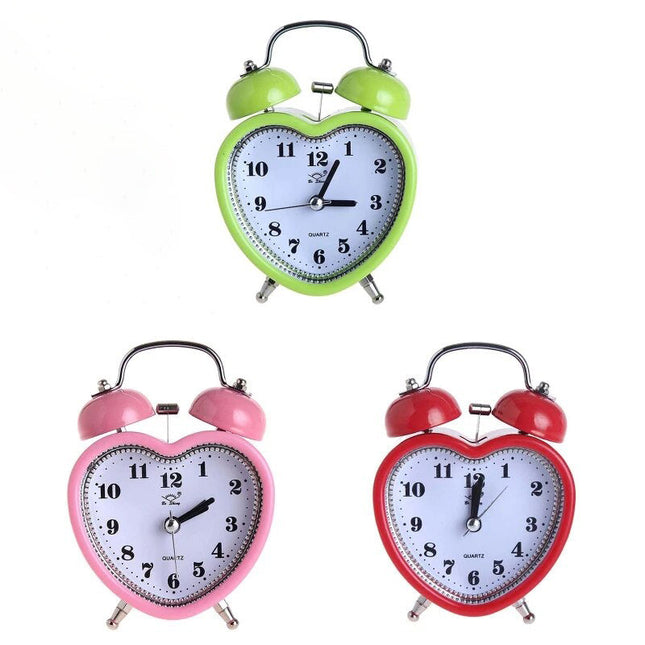 Analogový budík ve tvaru srdce