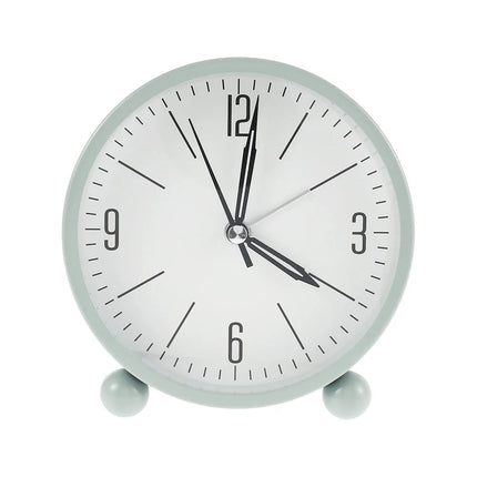Kulatý minimalistický analogový budík na stůl