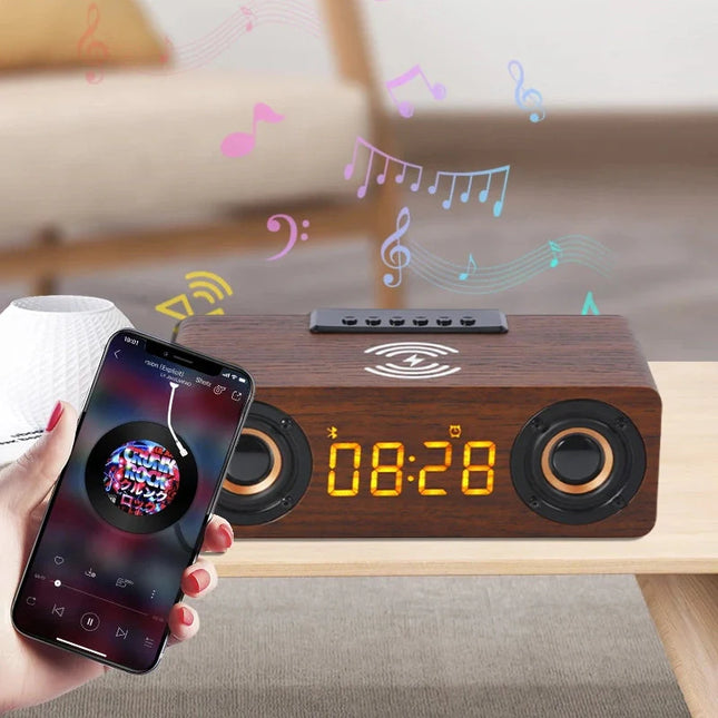 Retro chytrý budík s Bluetooth reproduktory