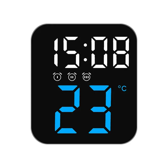 Moderní digitální cestovní budík s teploměrem