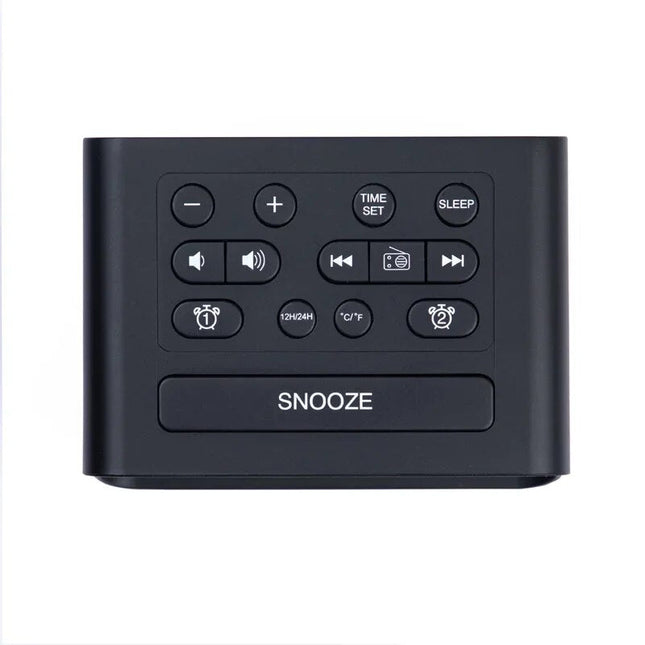 Digitální radiobudík s duálním alarmem