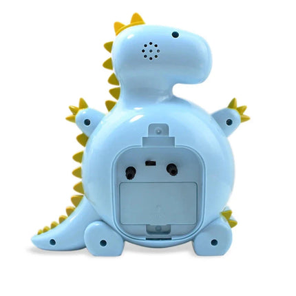 Dětský analogový budík ve tvaru dinosaura