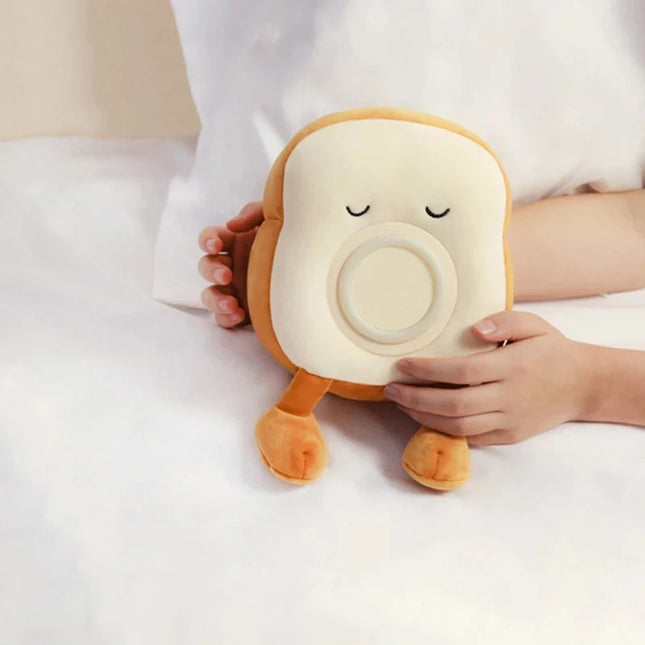 Plyšový budík toust s nočním světlem