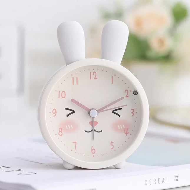 Analogový budík pro dívky roztomilý králíček