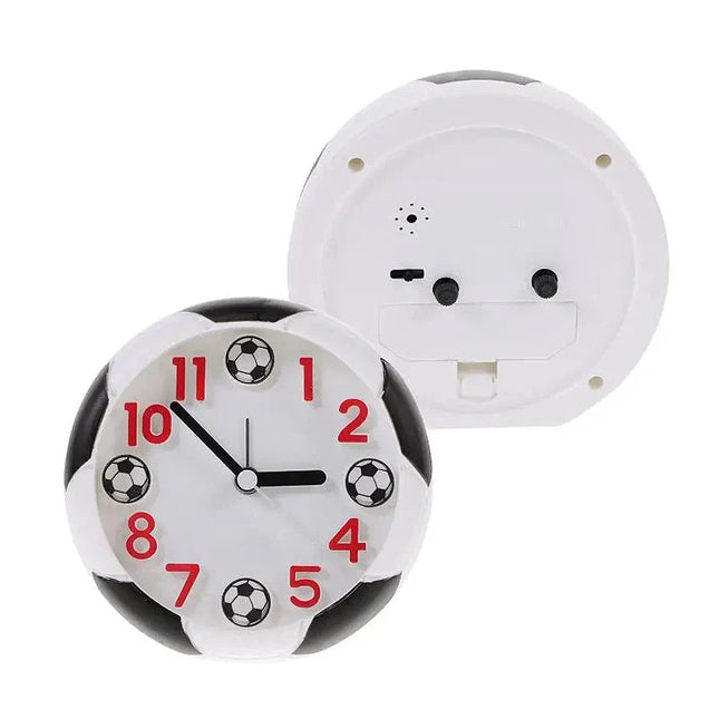 Dětský analogový budík s fotbalovým ciferníkem