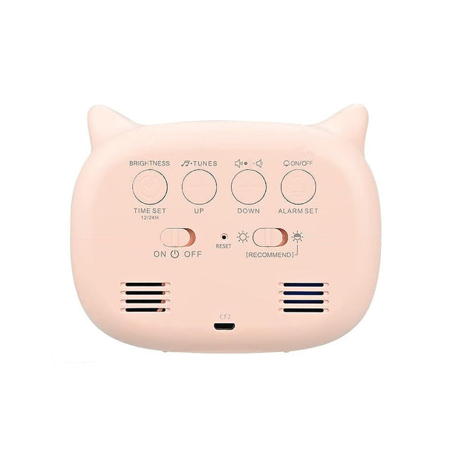 Růžový dětský budík pro nácvik spánku