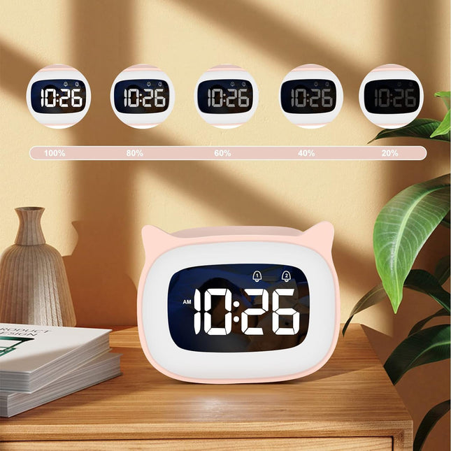 Růžový dětský budík pro nácvik spánku