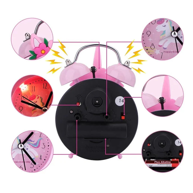 Dívčí budík jednorožec s nočním světlem