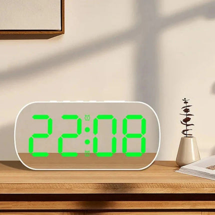Zrcadlový LED budík s velkými číslicemi