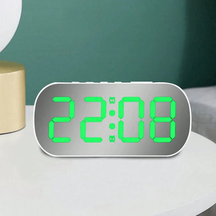 Zrcadlový LED budík s velkými číslicemi