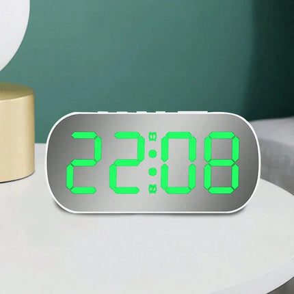 Zrcadlový LED budík s velkými číslicemi