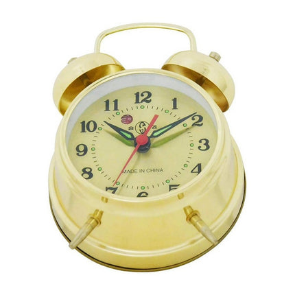 Tradiční natahovací budík se dvěma zvonky