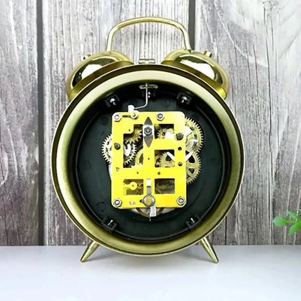 Retro mechanický budík se dvěma zvonky