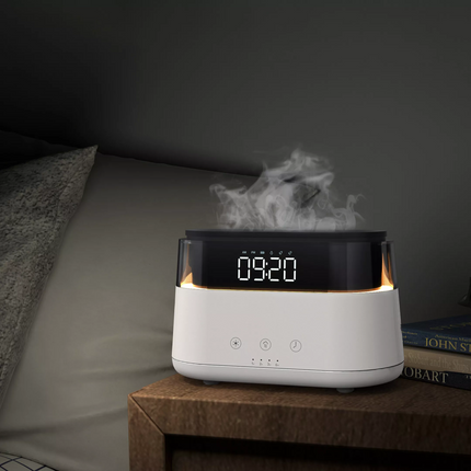 Budík s aroma difuzérem a světlem